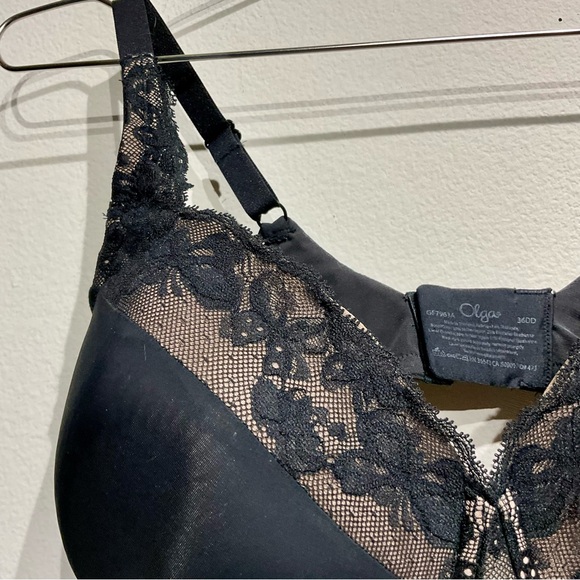 Olga Cloud 9 Bra 36DD Black Lace Underwire Push-up Bra Lace Lift - Picture 6 of 7